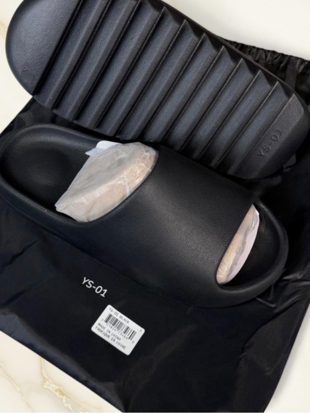 YS-01 Black Slip On Slides